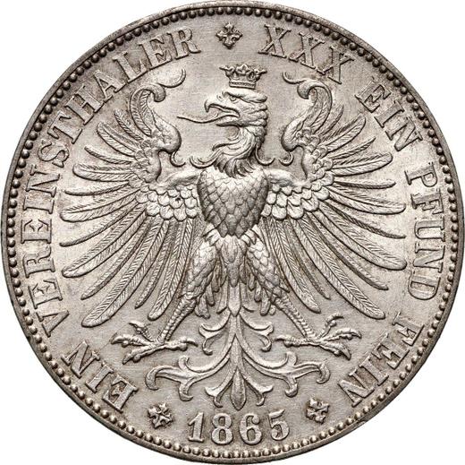 Reverse Thaler 1865 - Silver Coin Value - Frankfurt am Main, Free City