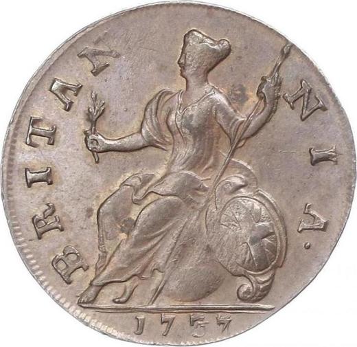 Revers 1/2 Penny 1737 "Porträt in jungen Jahren" - Münze Wert - Großbritannien, Georg II