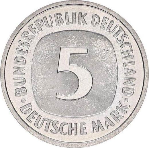 Obverse 5 Mark 1996 F -  Coin Value - Germany, FRG