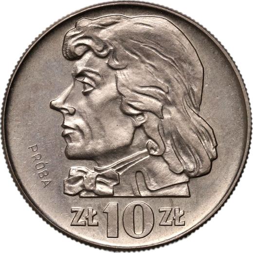 Reverso Pruebas 10 eslotis 1966 MW "Bicentenario de la muerte de Tadeusz Kościuszko" Cuproníquel - valor de la moneda  - Polonia, República Popular