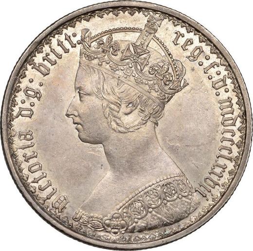 Awers monety - 1 floren 1877 WW "Gotycka" - cena srebrnej monety - Wielka Brytania, Wiktoria