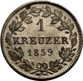 Reverse Kreuzer 1859 - Silver Coin Value - Hesse-Darmstadt, Louis III