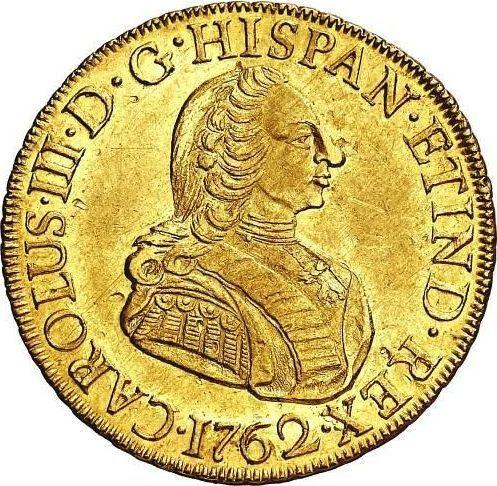 Obverse 8 Escudos 1762 LM JM - Gold Coin Value - Peru, Charles III
