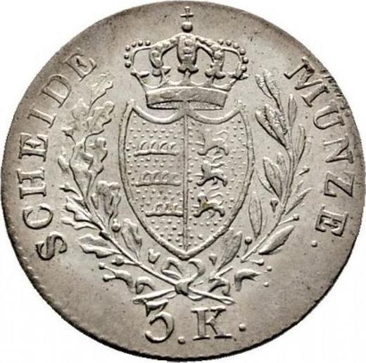 Revers 3 Kreuzer 1827 - Silbermünze Wert - Württemberg, Wilhelm I