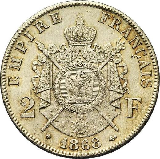 Reverse 2 Francs 1868 BB "Type 1866-1870" - Silver Coin Value - France, Napoleon III