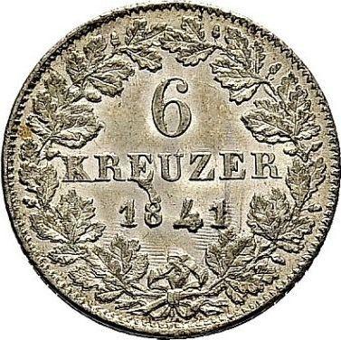 Reverse 6 Kreuzer 1841 - Silver Coin Value - Nassau, Adolphe