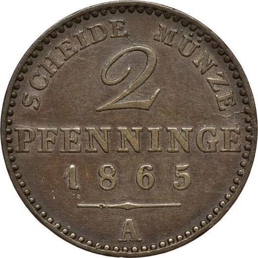 Reverse 2 Pfennig 1865 A - Coin Value - Prussia, William I