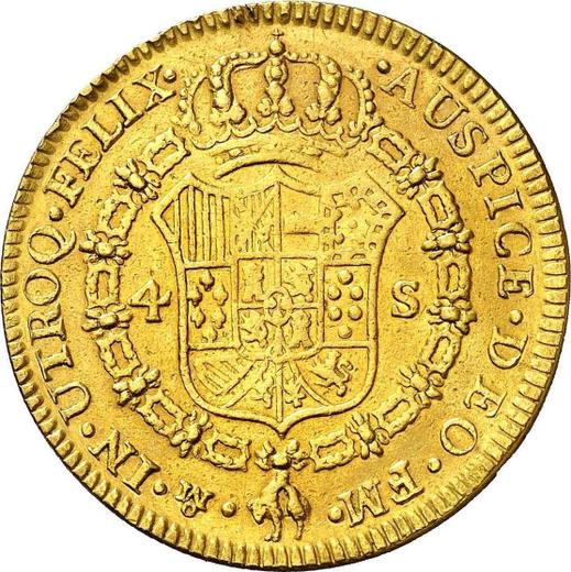 Reverse 4 Escudos 1786 Mo FM - Gold Coin Value - Mexico, Charles III