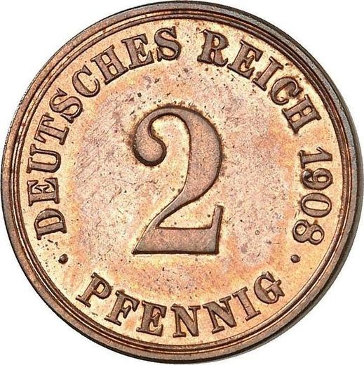 Avers 2 Pfennig 1908 A "Typ 1904-1916" - Münze Wert - Deutschland, Deutsches Kaiserreich