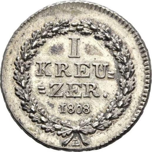 Revers Kreuzer 1808 L Silber - Silbermünze Wert - Nassau, Friedrich August