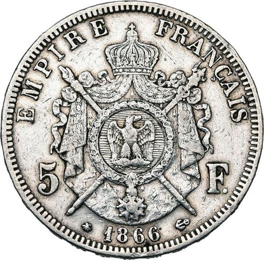 Reverse 5 Francs 1866 A "Type 1861-1870" - Silver Coin Value - France, Napoleon III