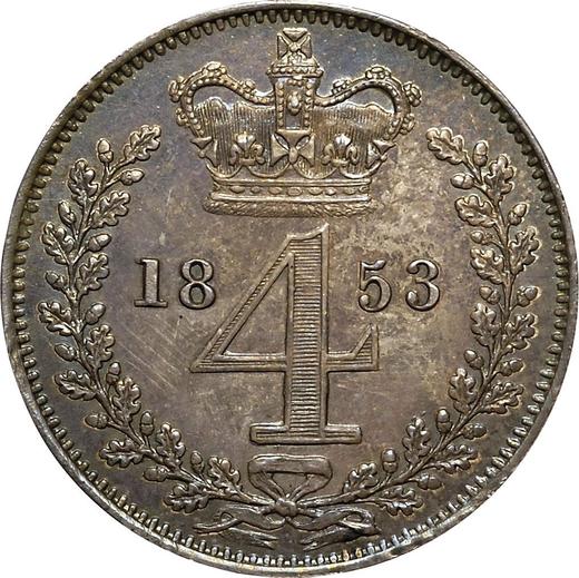 Reverse Fourpence (Groat) 1853 "Type 1838-1887" - Silver Coin Value - United Kingdom, Victoria