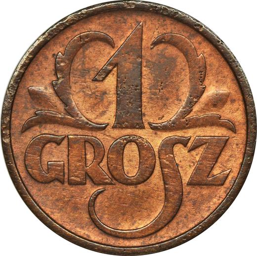 Reverse 1 Grosz 1936 WJ -  Coin Value - Poland, II Republic