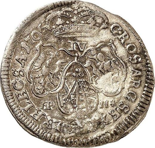 Reverse 6 Groszy (Szostak) 1706 IPH "Crown" - Silver Coin Value - Poland, Augustus II