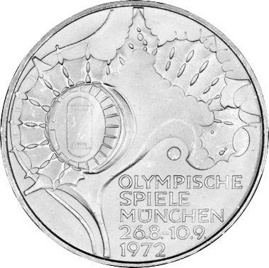 Obverse 10 Mark 1972 D "Games of the XX Olympiad" - Silver Coin Value - Germany, FRG