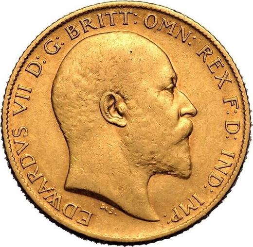 Awers monety - 1/2 suwerena 1906 - cena złotej monety - Wielka Brytania, Edward VII