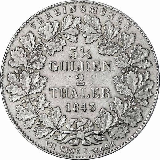 Reverse 2 Thaler 1843 "Type 1841-1855" - Silver Coin Value - Frankfurt am Main, Free City