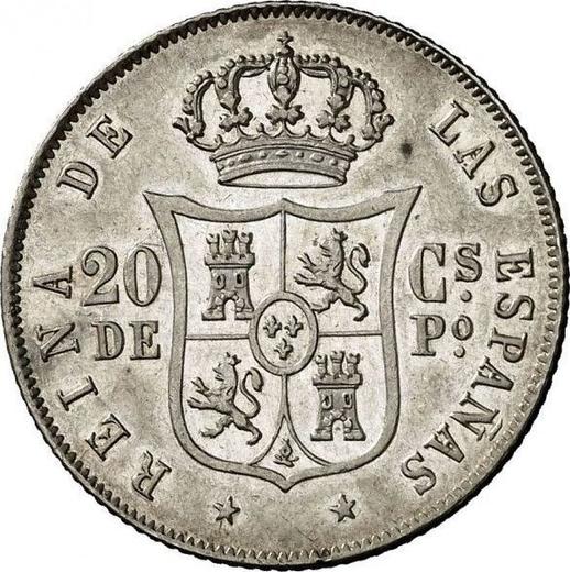 Reverse 20 Centavos 1864 - Silver Coin Value - Philippines, Isabella II