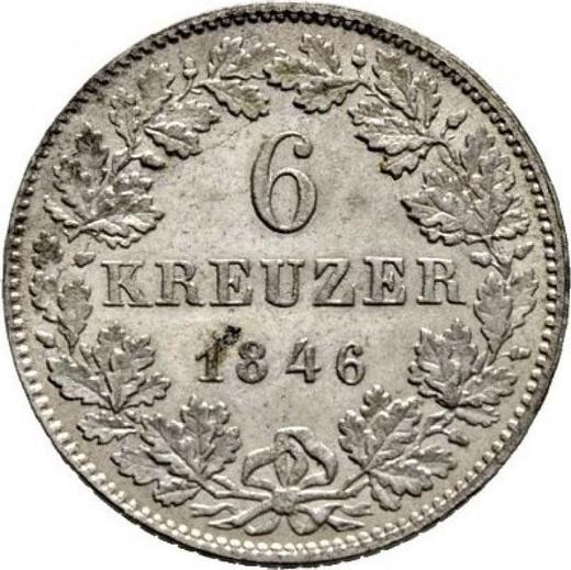 Reverse 6 Kreuzer 1846 - Silver Coin Value - Baden, Leopold