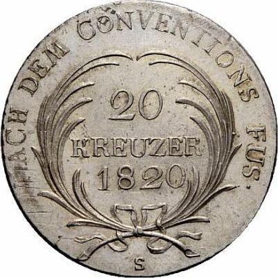 Reverse 20 Kreuzer 1820 S - Silver Coin Value - Saxe-Coburg-Saalfeld, Ernest I