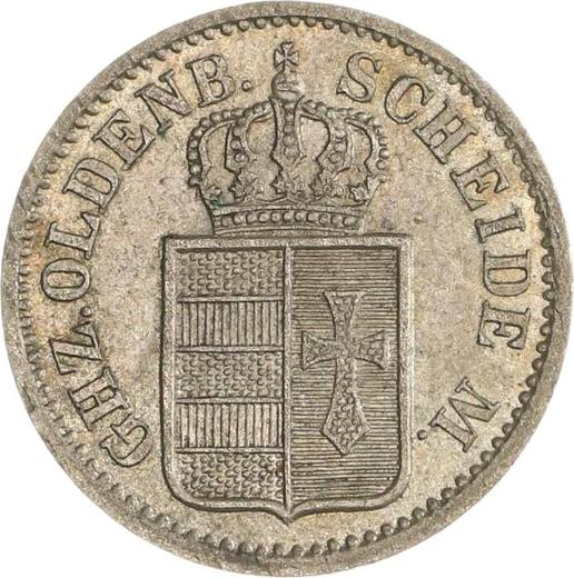 Аверс монеты - 1 гротен 1853 года B - цена серебряной монеты - Ольденбург, Николаус Фридрих Петер