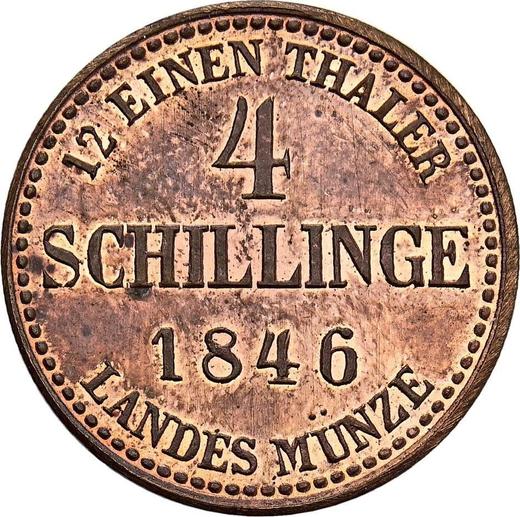Reverse Pattern 4 Schilling 1846 Copper -  Coin Value - Mecklenburg-Strelitz, George