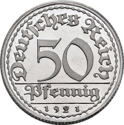 Obverse 50 Pfennig 1921 E -  Coin Value - Germany, Weimar Republic
