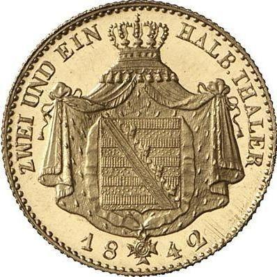 Reverse 2 1/2 Thaler 1842 G - Gold Coin Value - Saxony-Albertine, Frederick Augustus II