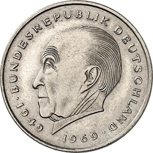 Avers 2 Mark 1969-1987 "Konrad Adenauer" Glatter Rand - Münze Wert - Deutschland, BRD