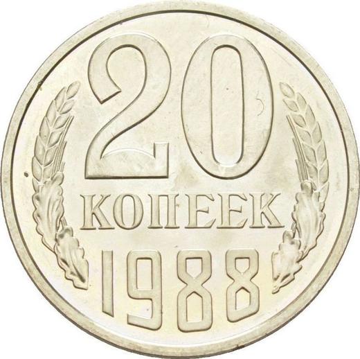 Reverse 20 Kopeks 1988 -  Coin Value - Russia, Soviet Union - USSR