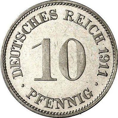 Obverse 10 Pfennig 1911 G "Type 1890-1916" - Coin Value - Germany, German Empire