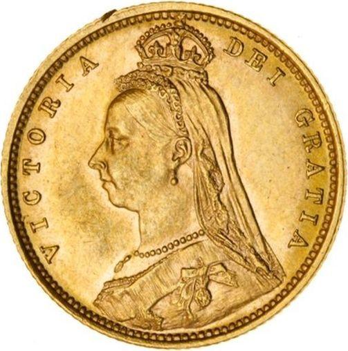 Avers 1/2 Sovereign 1891 "Jubiläumsporträt" - Goldmünze Wert - Großbritannien, Victoria