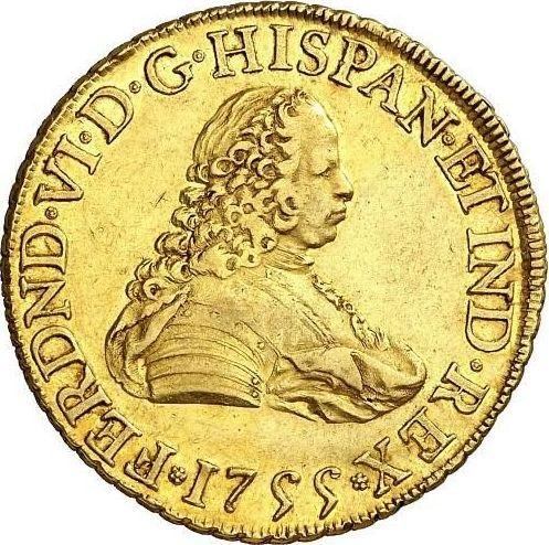 Obverse 8 Escudos 1755 Mo MM - Gold Coin Value - Mexico, Ferdinand VI