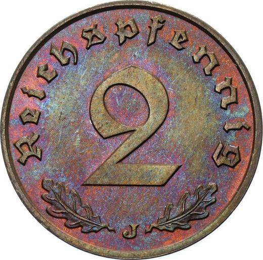 Obverse 2 Reichspfennig 1938 J "Type 1936-1940" -  Coin Value - Germany, Third Reich
