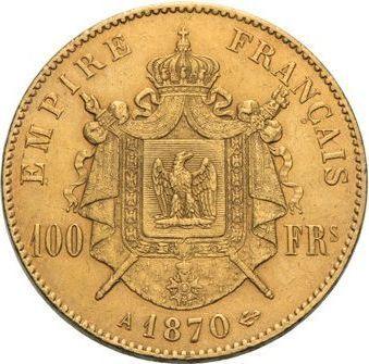 Reverse 100 Francs 1870 A "Type 1862-1870" - Gold Coin Value - France, Napoleon III