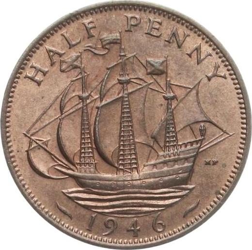 Reverse Halfpenny 1946 HP -  Coin Value - United Kingdom, George VI
