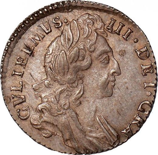 Obverse Sixpence 1696 "First laureated bust" Late harp Large crowns - Silver Coin Value - United Kingdom, William III