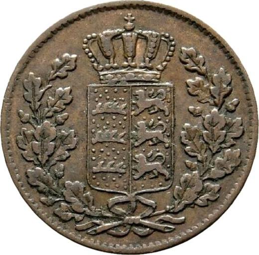 Anverso Medio kreuzer 1845 "Tipo 1840-1856" - valor de la moneda  - Wurtemberg, Guillermo I
