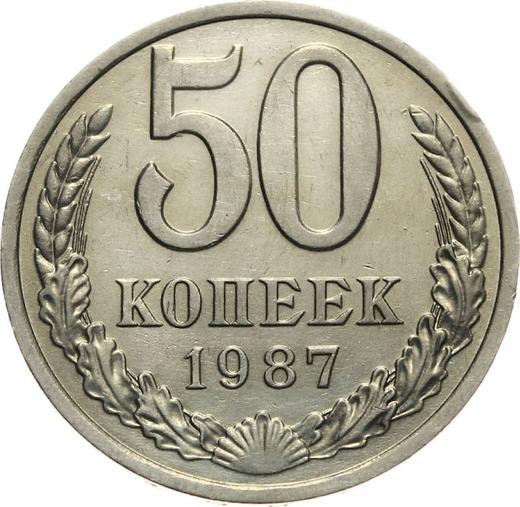 Reverse 50 Kopeks 1987 -  Coin Value - Russia, Soviet Union - USSR