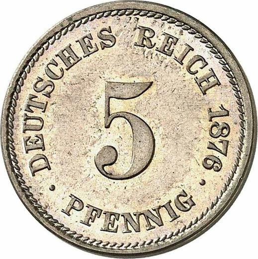 Obverse 5 Pfennig 1876 A "Type 1874-1889" -  Coin Value - Germany, German Empire