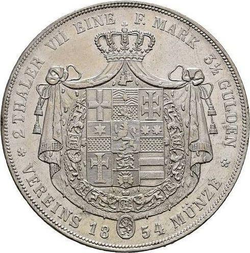 Reverse 2 Thaler 1854 - Silver Coin Value - Hesse-Cassel, Frederick William I