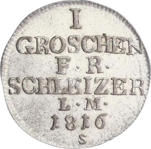 Reverse Groschen 1816 S - Silver Coin Value - Reuss-Schleiz, Heinrich XLII