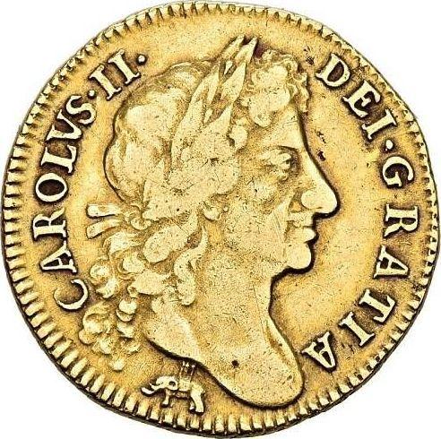 Avers 1 Guinee 1680 "Viertes Lorbeerbüste" Elefant und Schloss - Goldmünze Wert - Großbritannien, Karl II