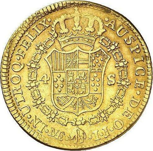 Reverse 4 Escudos 1792 IJ - Gold Coin Value - Peru, Charles IV