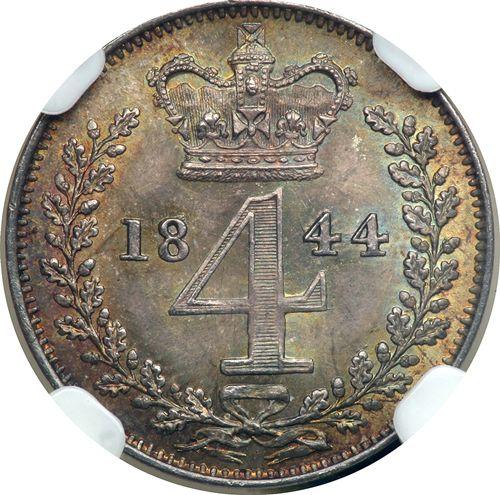 Reverse Fourpence (Groat) 1844 "Type 1838-1887" - Silver Coin Value - United Kingdom, Victoria