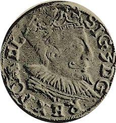 Obverse 3 Groszy (Trojak) 1597 IF "Lublin Mint" Date above - Silver Coin Value - Poland, Sigismund III Vasa