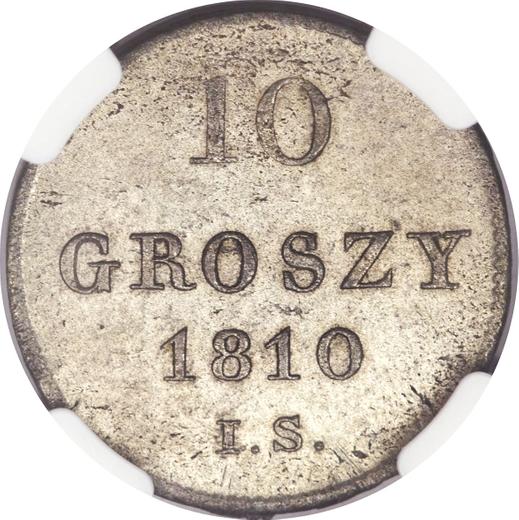 Rewers monety - 10 groszy 1810 IS - cena srebrnej monety - Polska, Księstwo Warszawskie