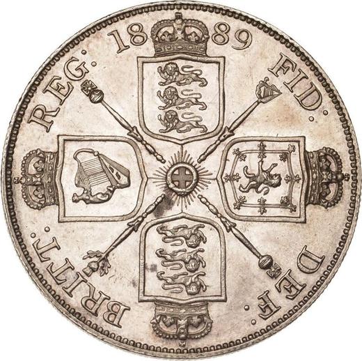 Reverse Double Florin 1889 JEB "Jubilee Head" - Silver Coin Value - United Kingdom, Victoria
