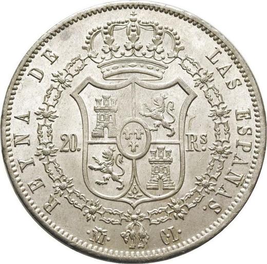 Reverse 20 Reales 1848 M CL - Silver Coin Value - Spain, Isabella II
