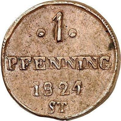 Reverse 1 Pfennig 1824 ST -  Coin Value - Lippe, Paul Alexander Leopold II
